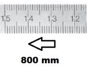 HORIZONTAL FLEXIBLE RULE CLASS II RIGHT TO LEFT 800 MM SECTION 18x0,5 MM<BR>REF : RGH96-D2800C0M0
